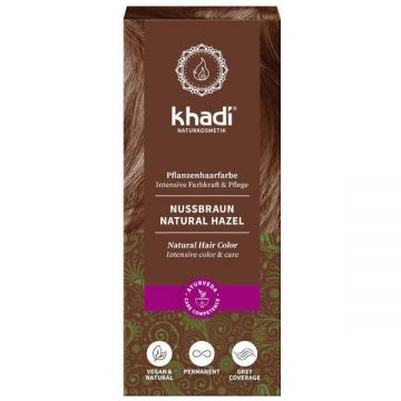 Vopsea Naturala Henna Saten Nuca - Khadi Natural Hazel Hair Color, 100 g