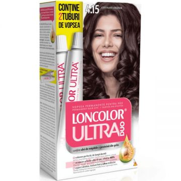 Vopsea Permanenta pentru Par Loncolor Ultra Max, nuanta 4.15 Ciocolata Amaruie
