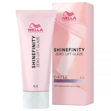 Vopsea Translucida Demipermanenta - Wella Professionals Shinefinity Zero Lift Glaze, nuanta 04/12 Cool Chia, 60 ml