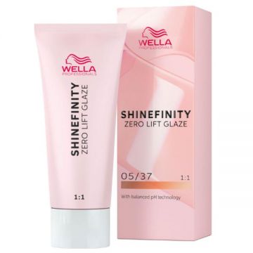Vopsea Translucida Demipermanenta - Wella Professionals Shinefinity Zero Lift Glaze, nuanta 05/37 Caramel Espresso, 60 ml