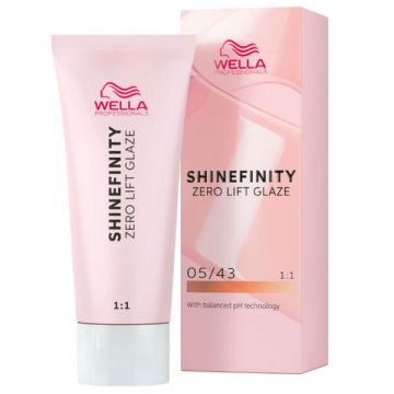 Vopsea Translucida Demipermanenta - Wella Professionals Shinefinity Zero Lift Glaze, nuanta 05/43 Hot Chili, 60 ml