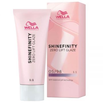 Vopsea Translucida Demipermanenta - Wella Professionals Shinefinity Zero Lift Glaze, nuanta 05/98 Steel Orchid, 60 ml