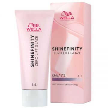 Vopsea Translucida Demipermanenta - Wella Professionals Shinefinity Zero Lift Glaze, nuanta 06/71 Frosted Chestnut, 60 ml