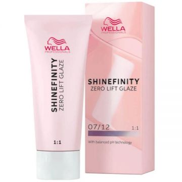 Vopsea Translucida Demipermanenta - Wella Professionals Shinefinity Zero Lift Glaze, nuanta 07/12 Cool Mushroom, 60 ml