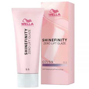 Vopsea Translucida Demipermanenta - Wella Professionals Shinefinity Zero Lift Glaze, nuanta 07/59 Strawberry Wine, 60 ml