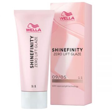 Vopsea Translucida Demipermanenta - Wella Professionals Shinefinity Zero Lift Glaze, nuanta 09/05 Silk Blush, 60 ml