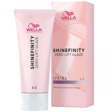 Vopsea Translucida Demipermanenta - Wella Professionals Shinefinity Zero Lift Glaze, nuanta 09/81 Platinum Opal, 60 ml