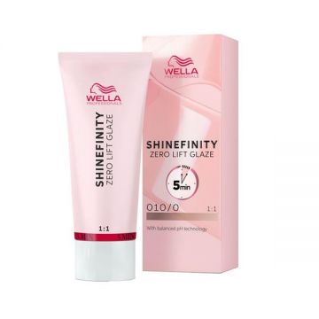 Vopsea Translucida Demipermanenta - Wella Professionals Shinefinity Zero Lift Glaze, nuanta 010/0 Natural Flash, 60 ml