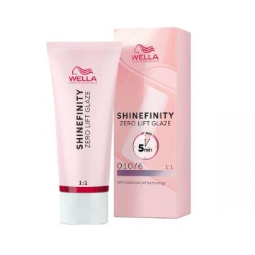 Vopsea Translucida Demipermanenta - Wella Professionals Shinefinity Zero Lift Glaze, nuanta 010/6 Lavender Flash, 60 ml